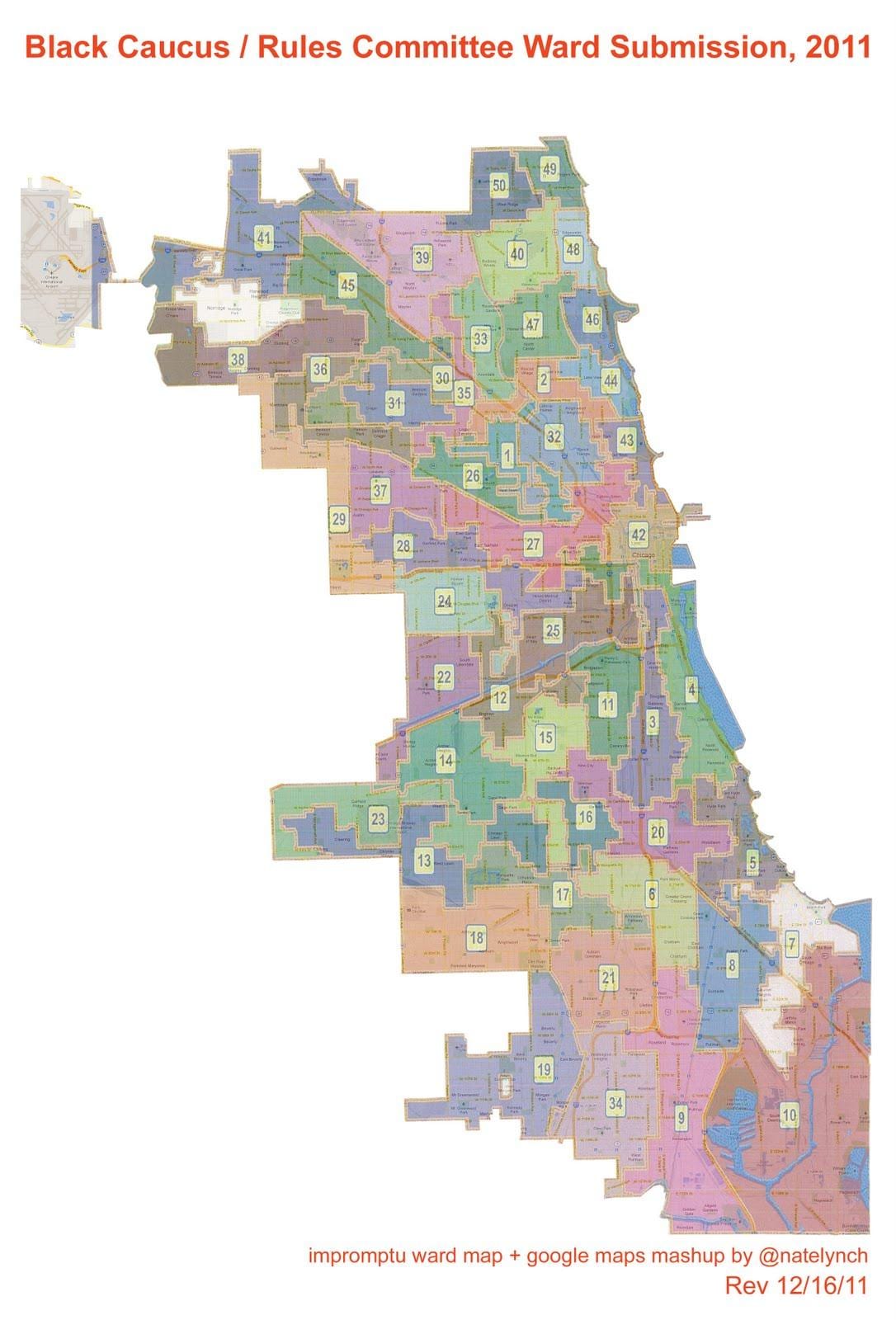 city of Chicago வார்டு வரைபடம்