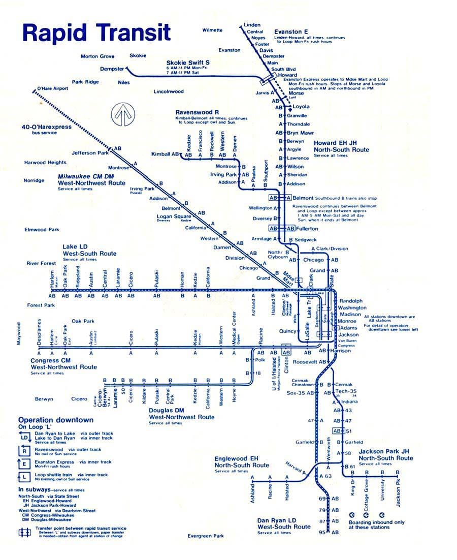வரைபடத்தில் நீல கோடு Chicago