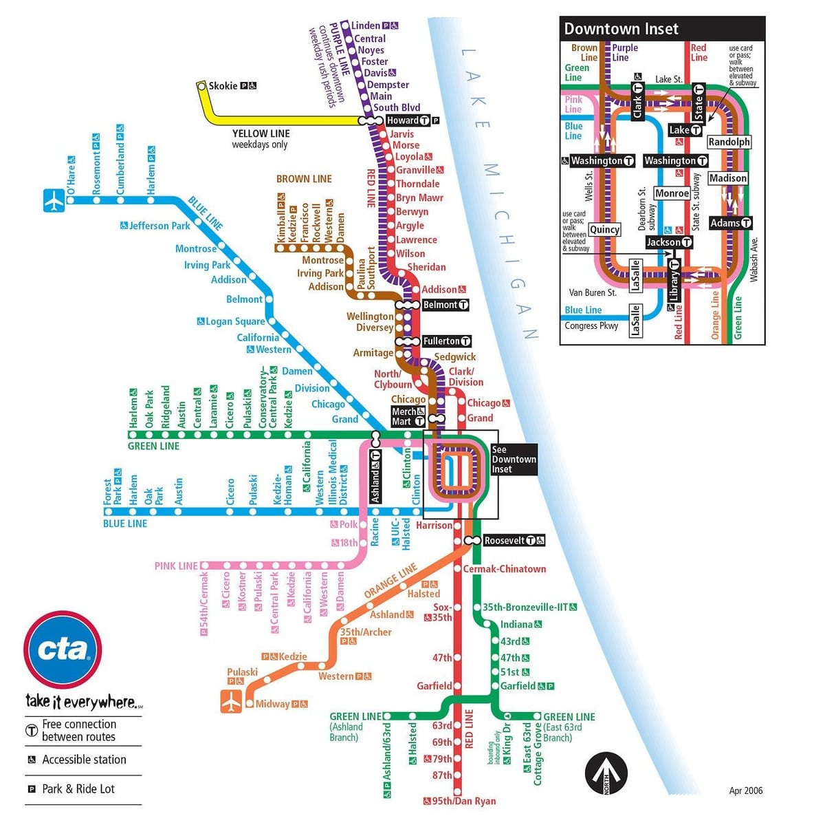 cta வரைபடம் Chicago