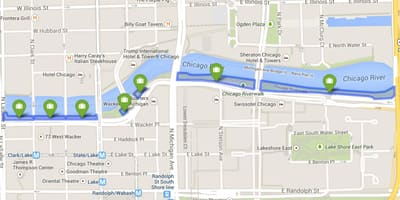 வரைபடம் riverwalk Chicago