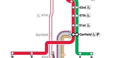 வரைபடம் சிவப்பு கோடு Chicago