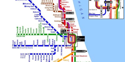 சுரங்கப்பாதை சிகாகோ வரைபடம்