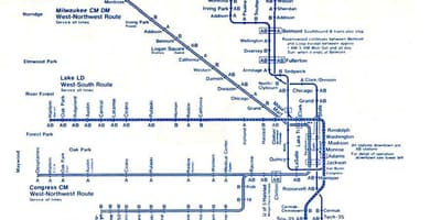 வரைபடத்தில் நீல கோடு Chicago
